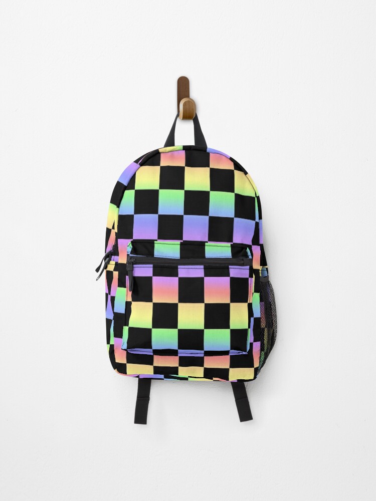 rainbow checkerboard backpack