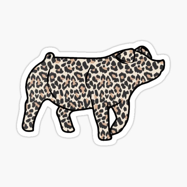 Cheetah Print Pig Silhouette 1 - NOT FOR RESALE WITHOUT PERMISSION Sticker