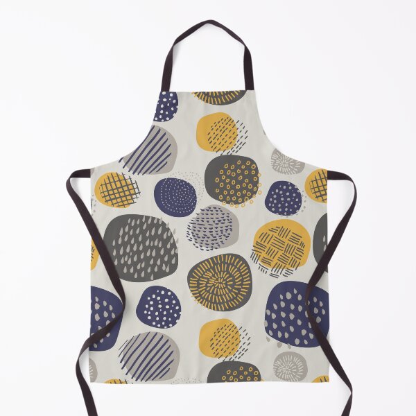Item preview, Abstract Pattern of Circles in Navy and Mustard designed and sold by latheandquill.