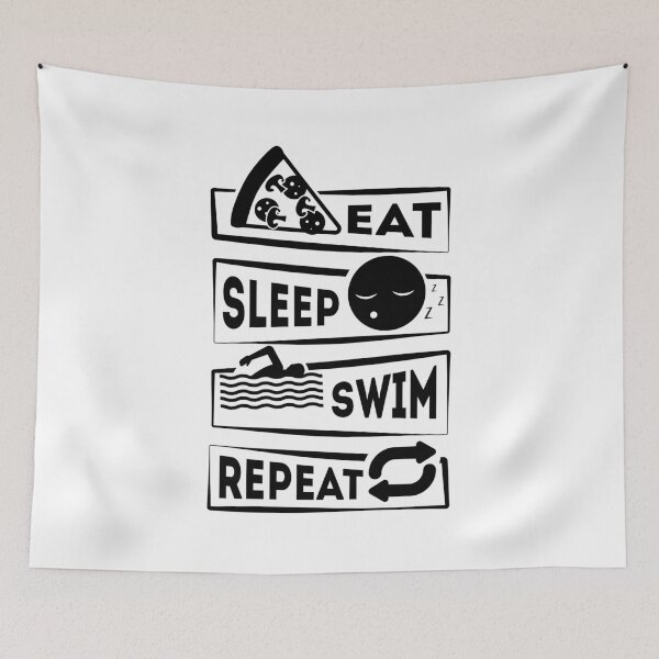 Item preview,  Funny Swimming Quote: Swimming Eat Sleep Swim Repeat designed and sold by remonss.