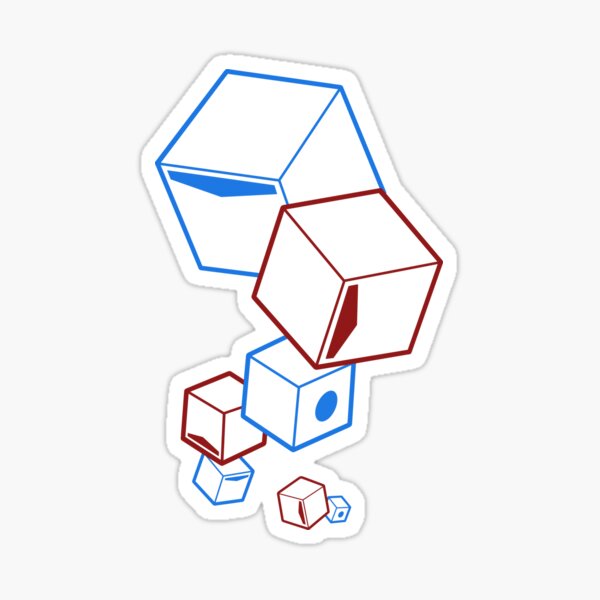 Beat Saber Floatin Blocks White Sticker By Jessysketches Redbubble