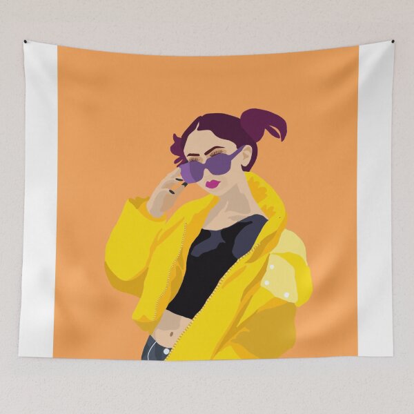 Item preview, Purple haired babe art designed and sold by thegingerstudy.