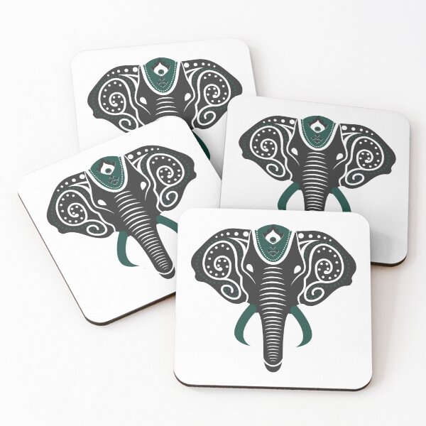 Item preview, Geometric Mandala Elephant Teal Henna Inspired  designed and sold by AlwaysGrowing.