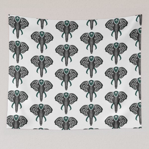 Item preview, Geometric Mandala Elephant Teal Henna Inspired  designed and sold by AlwaysGrowing.