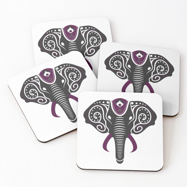 Item preview, Geometric Mandala Elephant Purple Henna Inspired  designed and sold by AlwaysGrowing.