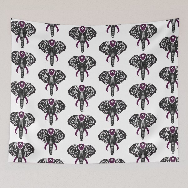 Item preview, Geometric Mandala Elephant Purple Henna Inspired  designed and sold by AlwaysGrowing.