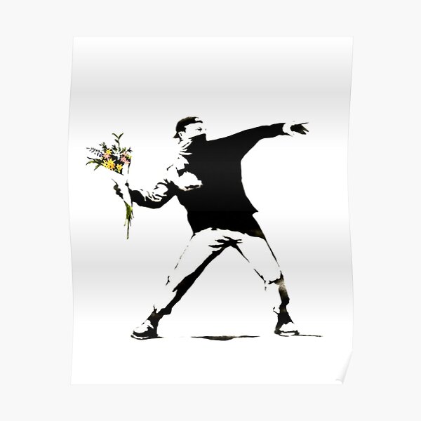 Lanceur de fleurs - Banksy Poster