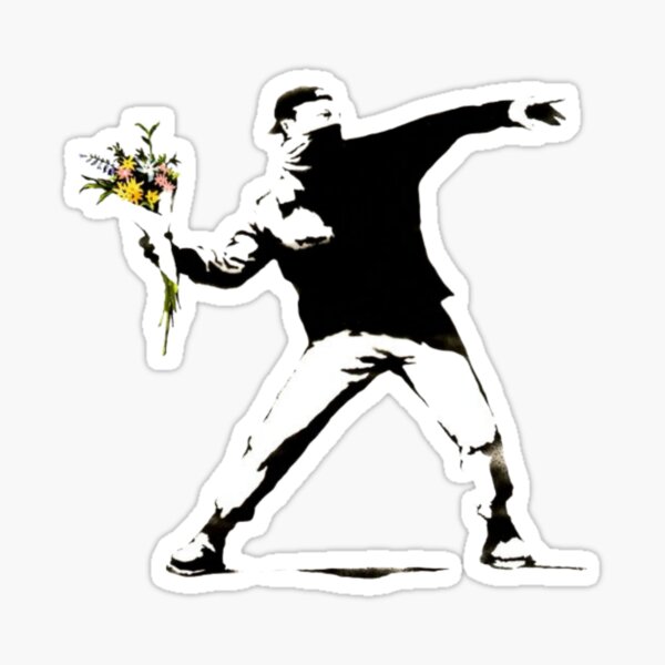 Flower Thrower - Banksy Sticker