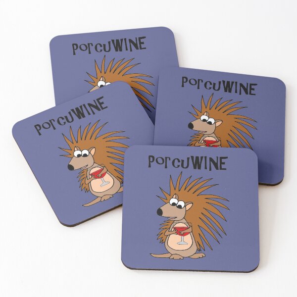 Item preview, Funny Porcupine Drinking Wine Pun designed and sold by Nature's Fancy.