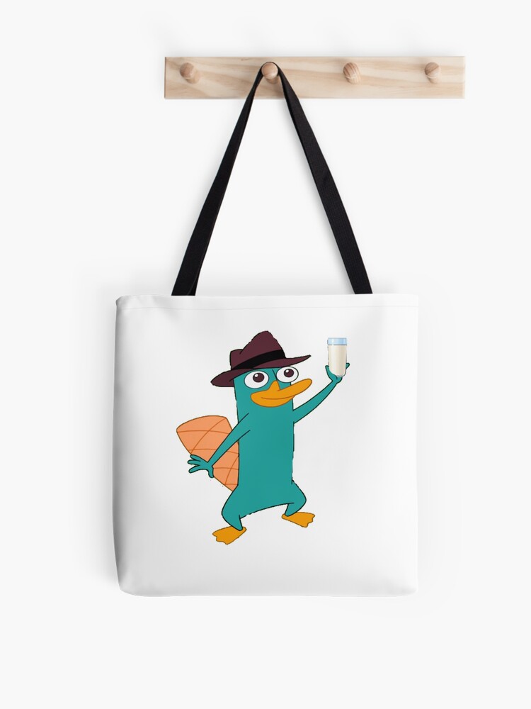 perry the platypus with a glass of milk  Tote Bag for Sale by karenna-musc