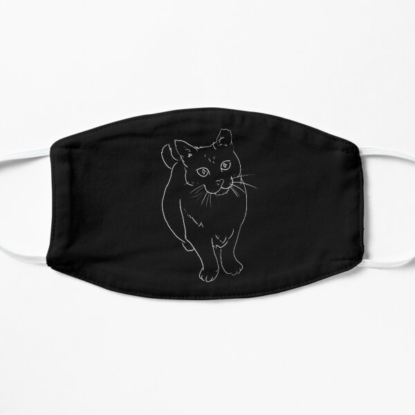 Black Cat Art Face Masks Redbubble - white demon tail roblox