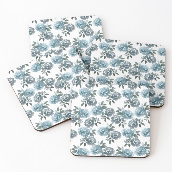 Item preview, Rustic Watercolor Roses Pattern - Blue Palette designed and sold by KristinaTrott.