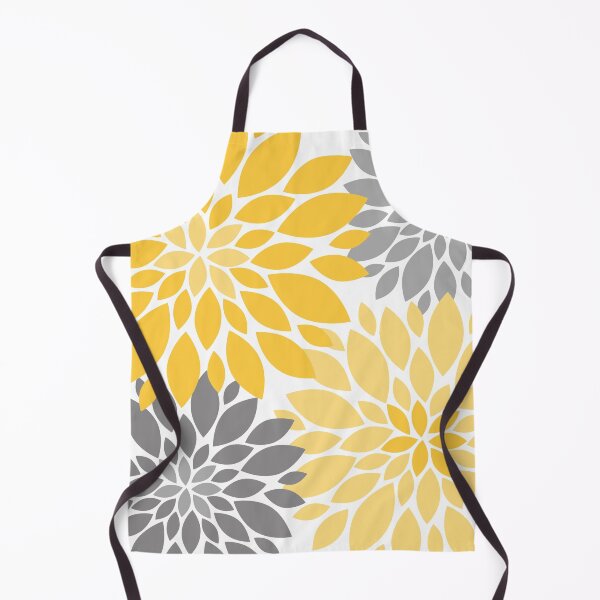 Item preview, Yellow and Gray Dahlia Floral Pattern designed and sold by IoanaHraball.