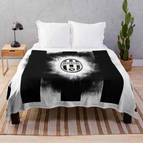 Plaid Manta a Cuadros Edredón Juventus FC Logo JJ 260x170cm Campeonato de fútbol Original de la Serie A