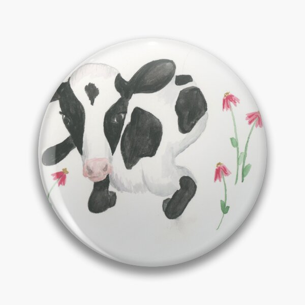 Item preview, Baby Cow With Cone Flowers designed and sold by Wyndee Breheny.