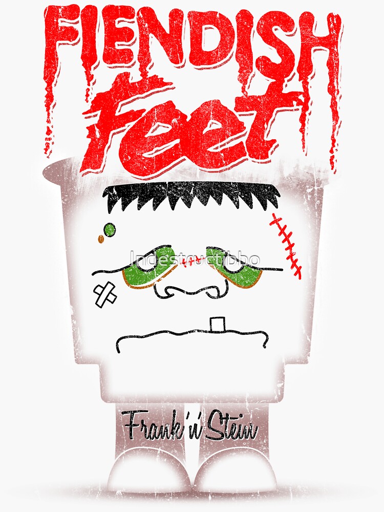 Fiendish Feet Frank N Stein Sticker for Sale by Indestructibbo