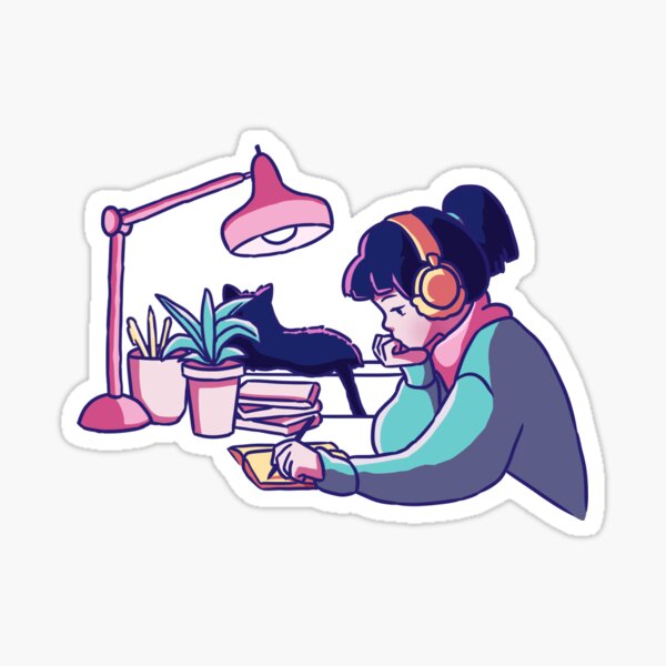 lofi study girl Sticker
