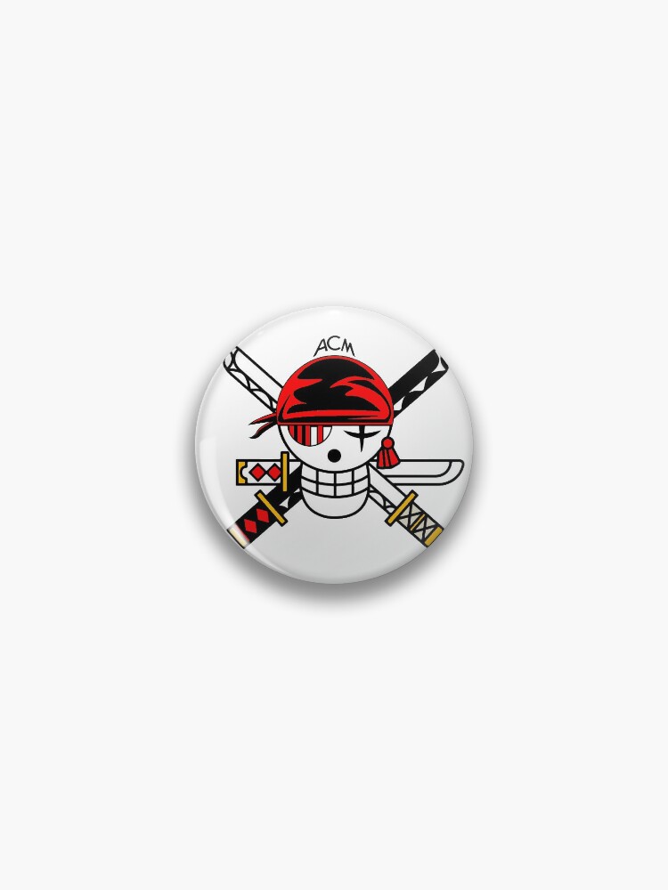 Milan Ac Zoro Roronoa Skull Logo Pin By Lz Redbubble