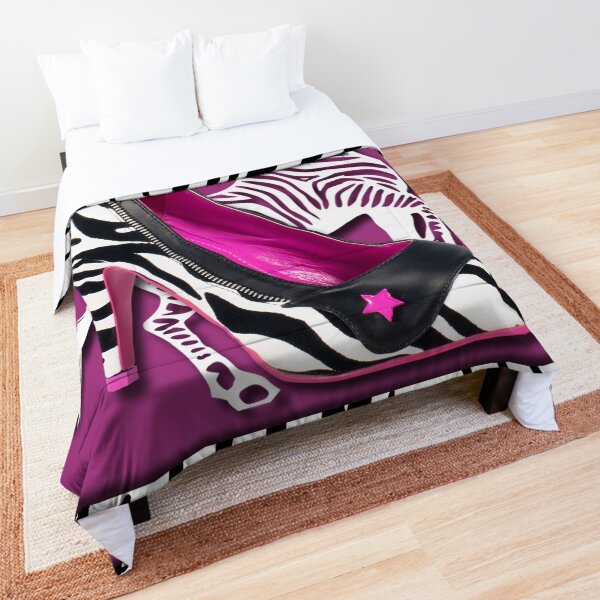 Zebra High Heel & Pink Diamonds Comforter