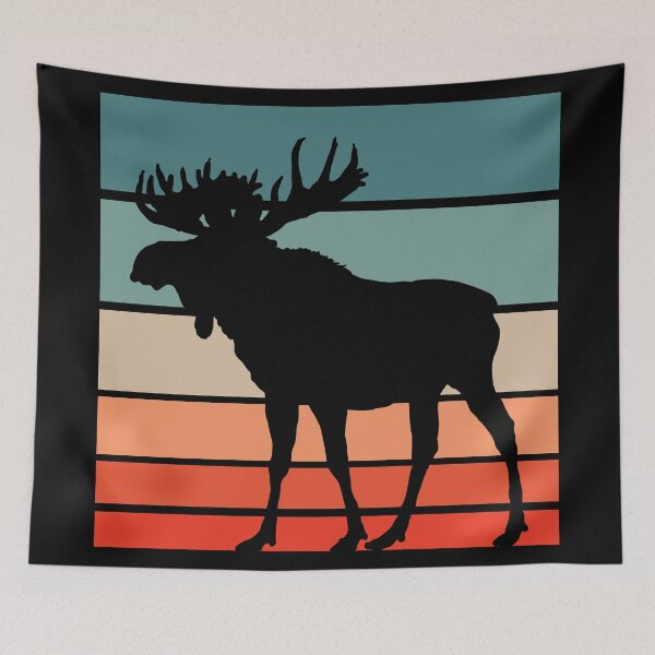 Item preview, Moose Silhouette with Retro Sunset designed and sold by CoolSilhouettes.