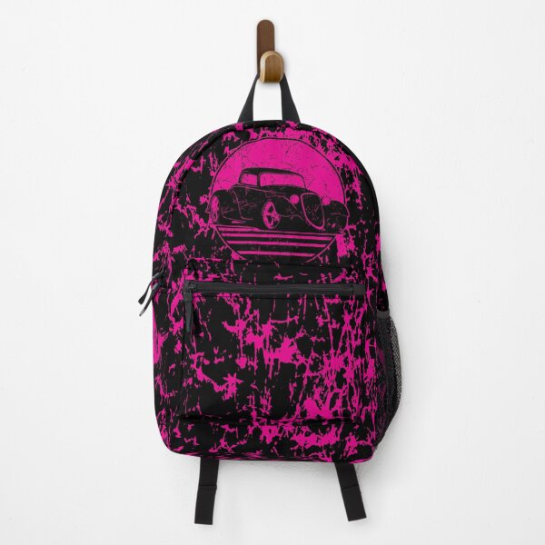 Item preview, Retro Hot Pink Hot Rod Grungy Sunset Illustration designed and sold by hobrath.