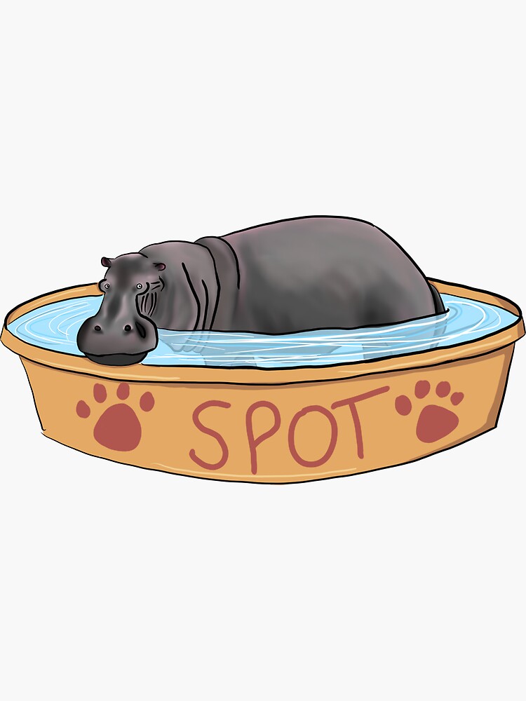 "Happy Little House Hippo" Sticker by MalloryNoble Redbubble