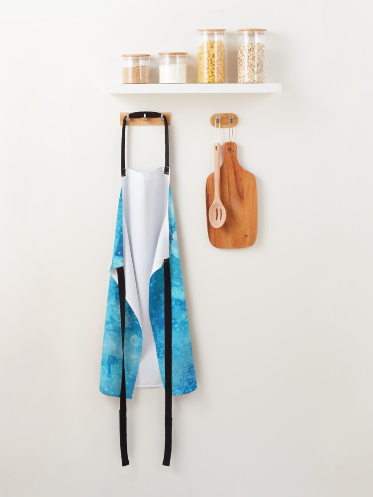 Alternate view of Blue watercolor spaltters Apron