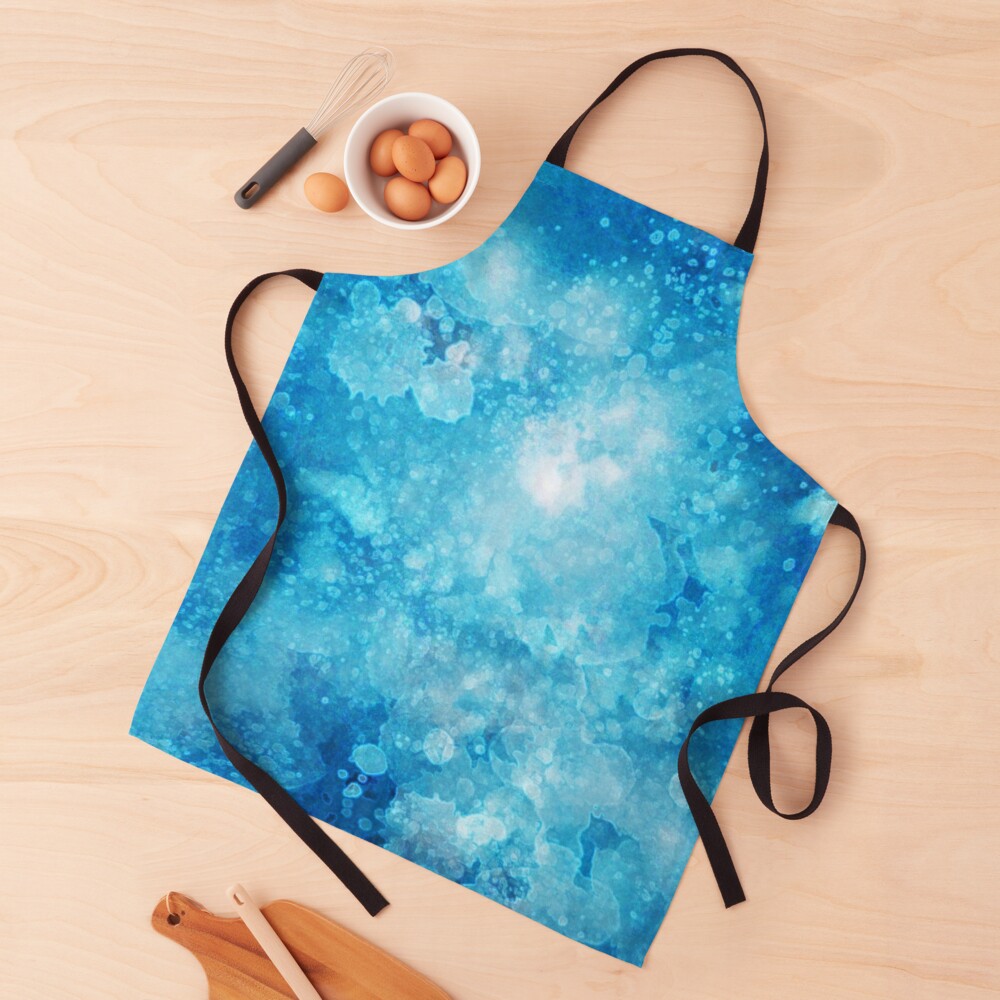 Blue watercolor spaltters Apron