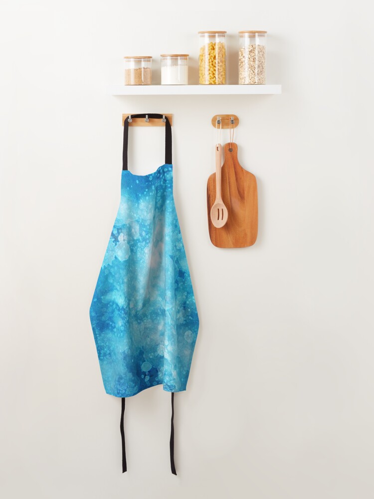 Alternate view of Blue watercolor spaltters Apron