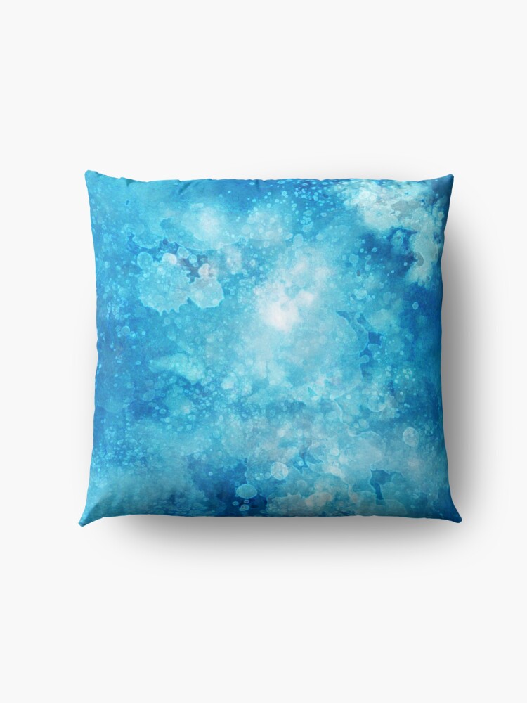 Alternate view of Blue watercolor spaltters Floor Pillow