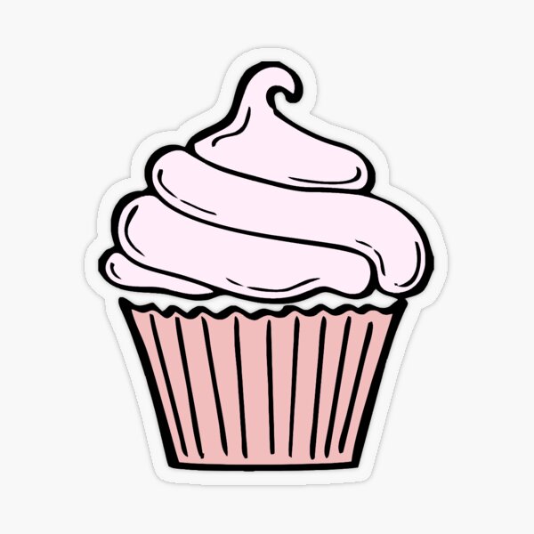 Pink Cupcake Cartoon Icon - Cupcake - Sticker