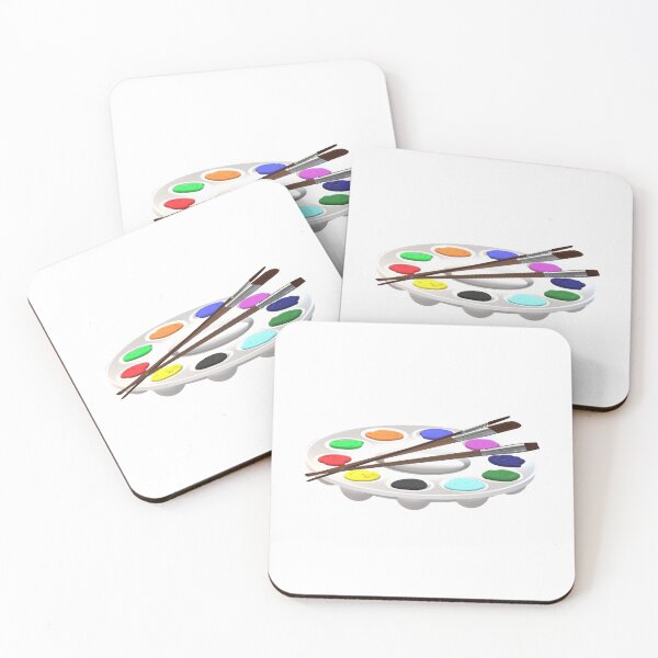 Item preview, Round Artist Palette with Paints and Paint Brushes (White Background) designed and sold by ArtByLM.