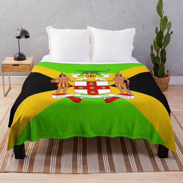 Item preview, Black Jamaican coat of arms flag designed and sold by AidanMDesigns.