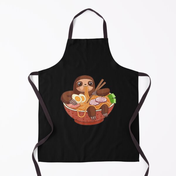 Kawaii Cute Anime Sloth Otaku Japanese Ramen Noodles Gift Apron