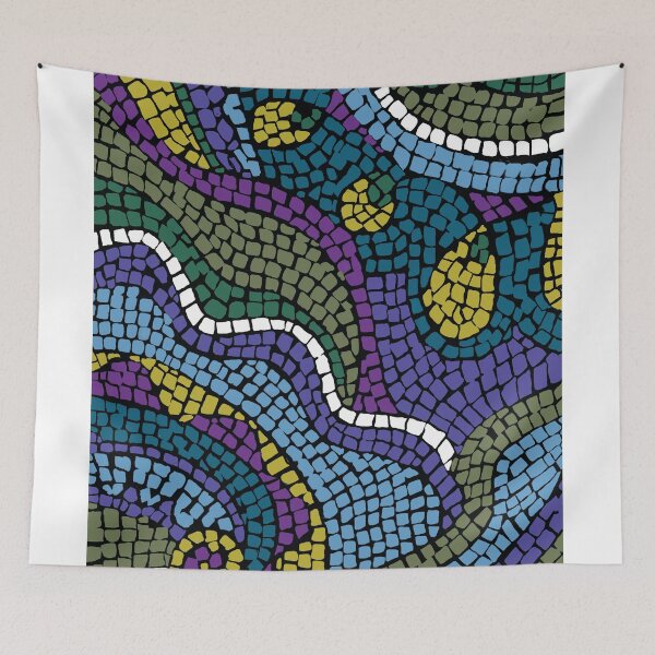 Item preview, Mosaic Swirls in Purple, Teal, Turquoise designed and sold by Leslie Rogers Todder.