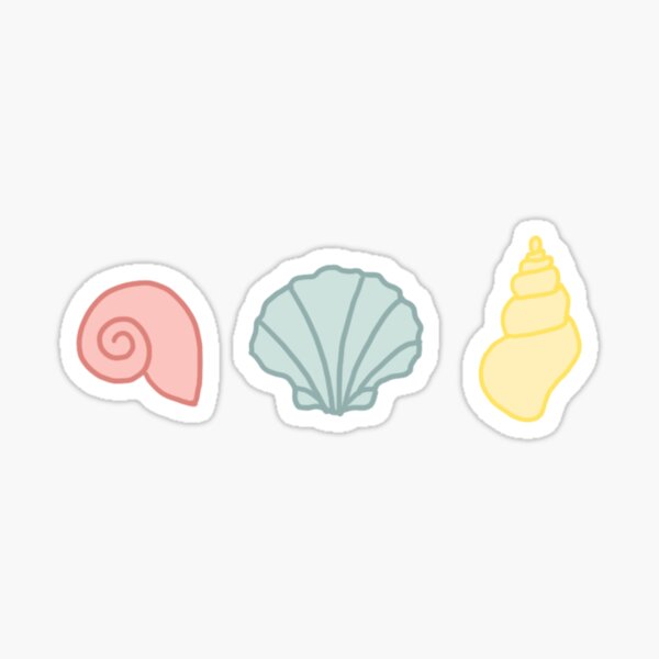seashells- primary colors Sticker