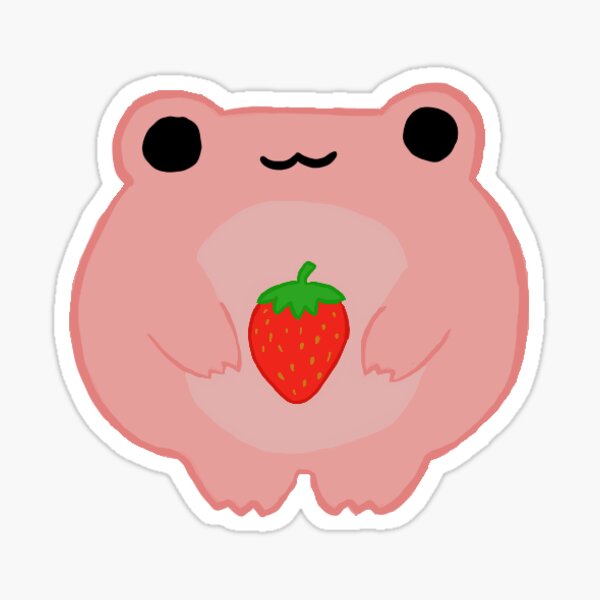 Frog squishmallow waterproof stickers, strawberry frog, cute, squishmallow,  adorable, stickers, waterproof stickers, strawberry stickers, su