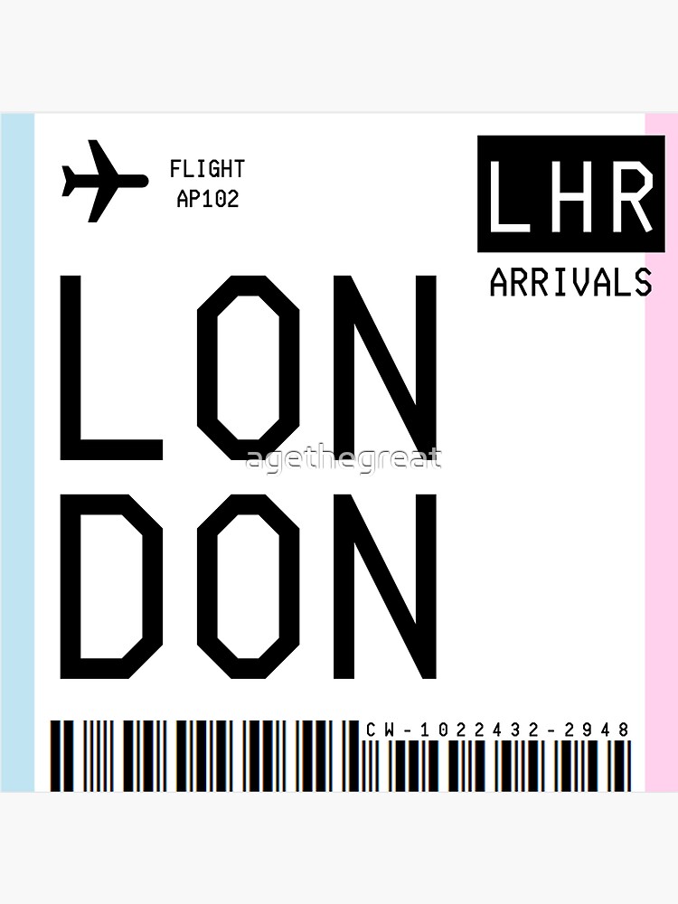 Thumbnail 3 of 3, Sticker, London Mini Boarding Pass designed and sold by agethegreat.