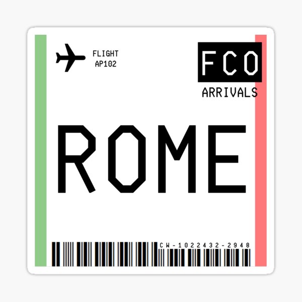 Rome Mini Boarding Pass Sticker