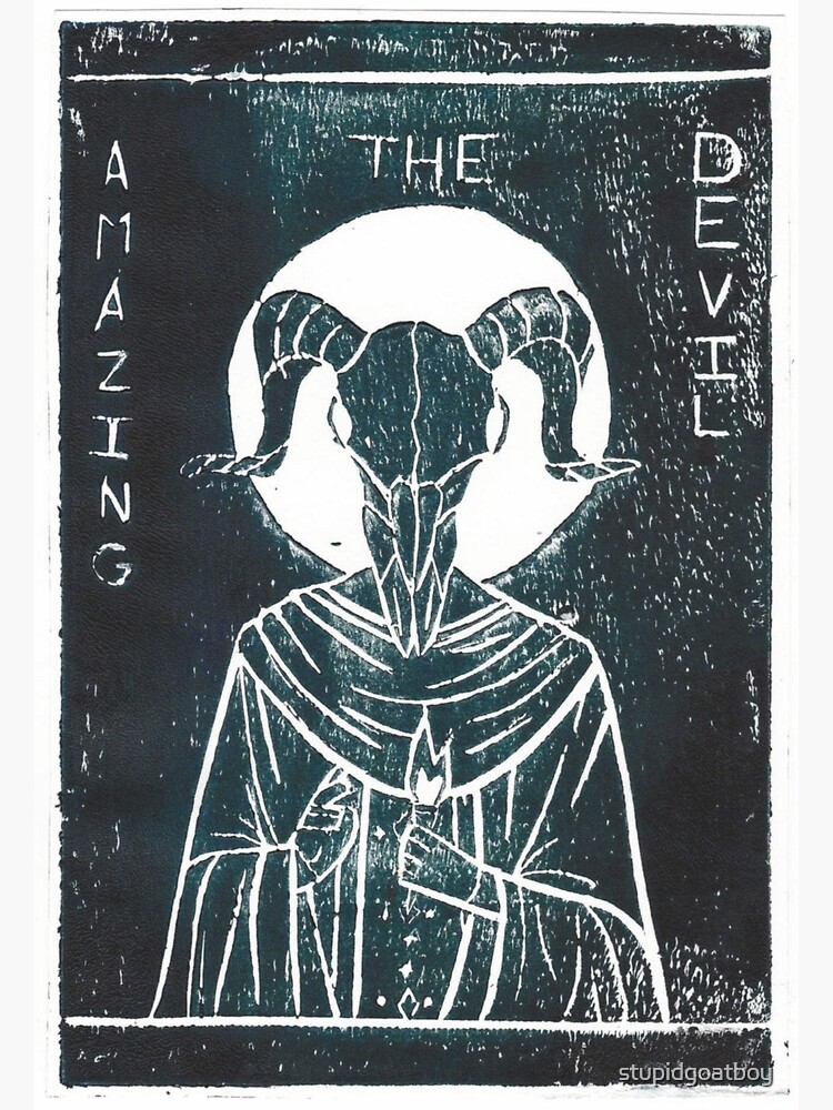 "The Amazing Devil Linocut" Canvas Print for Sale by stupidgoatboy