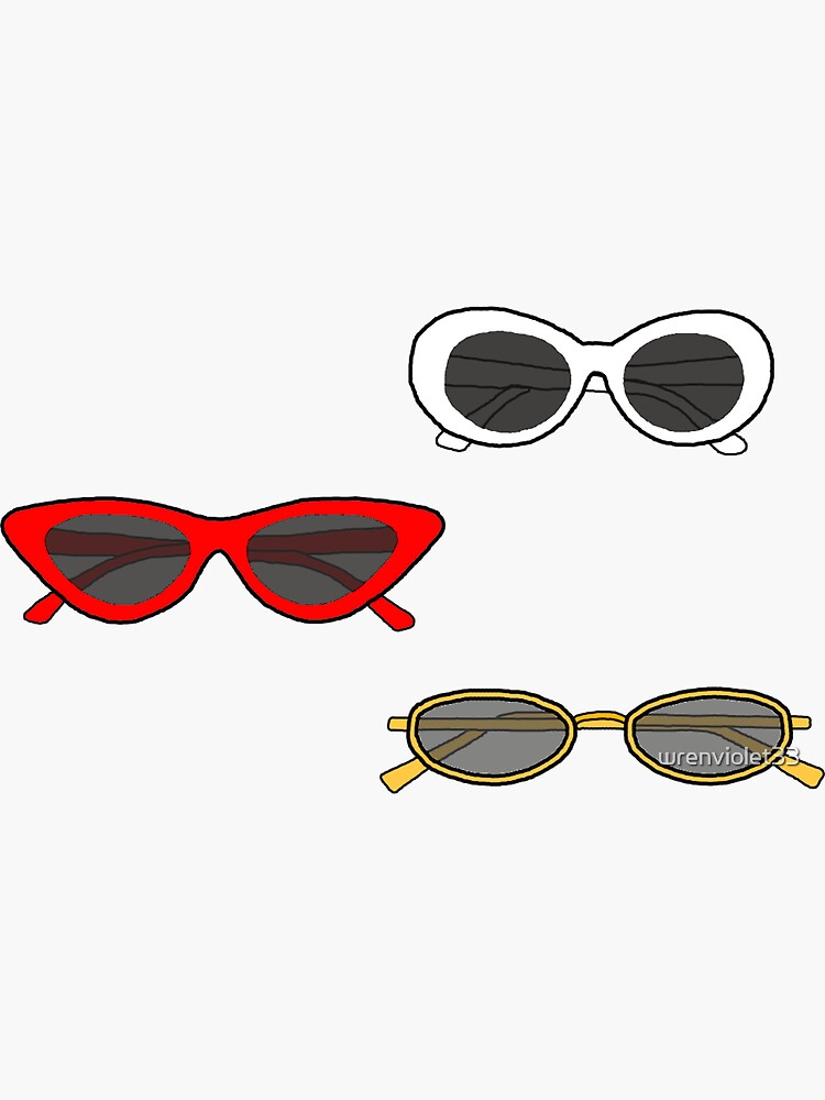 “Sunglasses sticker pack” Sticker by wrenviolet33 | Redbubble