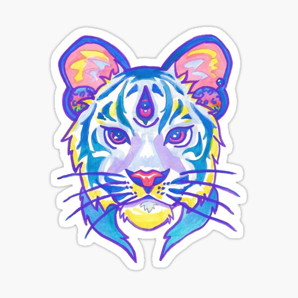 Clairvoyant Pastel Tiger Sticker