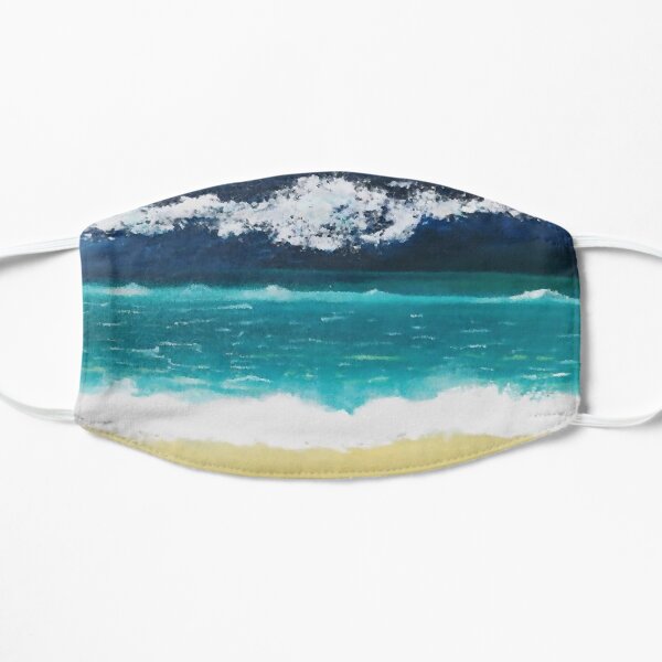 Beach Blue Waves Digital Oil Painting Mask
