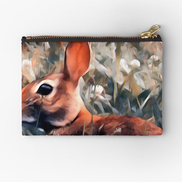Woodland bunny rabbit Zipper Pouch