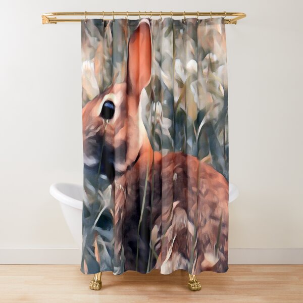 Woodland bunny rabbit Shower Curtain