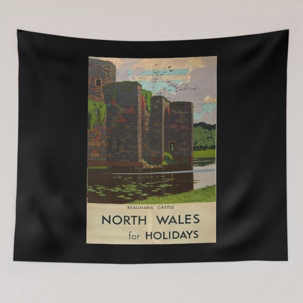 Item preview, North Wales for holiday vintage travel poster designed and sold by stickart-marek.