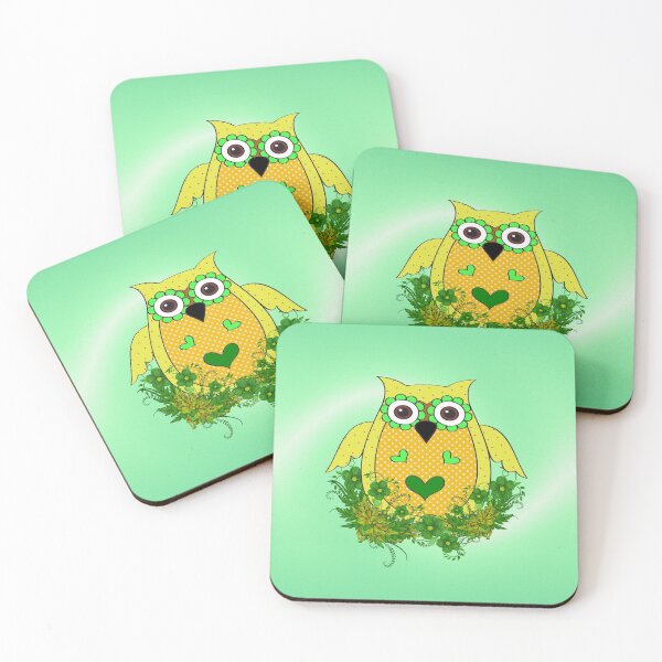 Item preview, Pretty Green Owl, fantasy art designed and sold by LoneAngel.