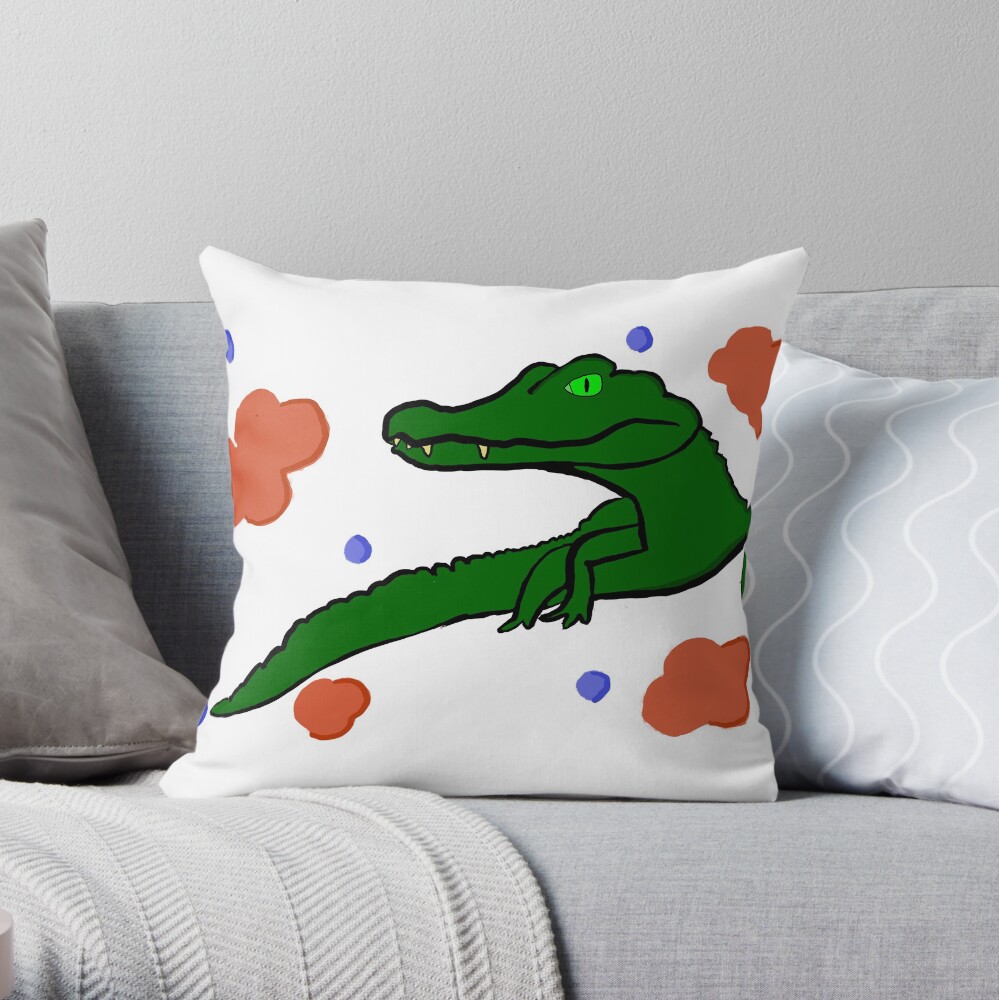 The Cool Caiman Throw Pillow