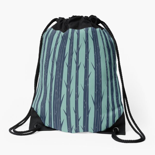 Forest - Green and Blue Drawstring Bag