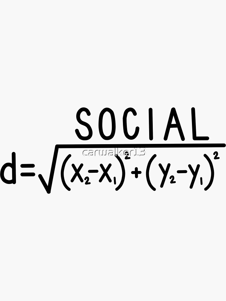 Thumbnail 3 of 3, Sticker, Social Distance (formula) designed and sold by carwalker13.
